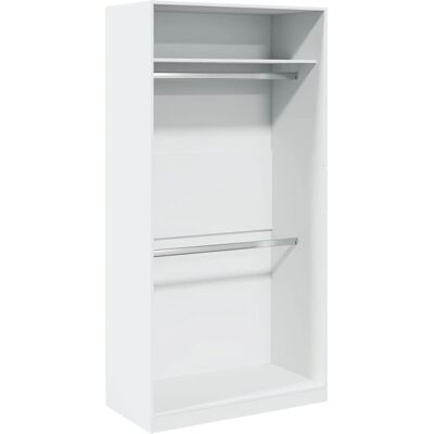 vidaXL Witte Garderobekast 100x50x200 cm - Opbergruimte vidaXL Witte Garderobekast 100x50x200 cm - Opbergruimte