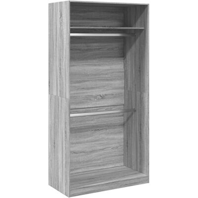 vidaXL Grijze Sonoma Garderobe - 100x50x200 cm - 2 Vakken vidaXL Grijze Sonoma Garderobe - 100x50x200 cm - 2 Vakken