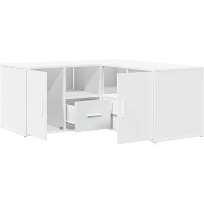 vidaXL Hoekkast Wit Geïntegreerd hout - Hoekplank Boekenkast vidaXL Hoekkast Wit Geïntegreerd hout - Hoekplank Boekenkast