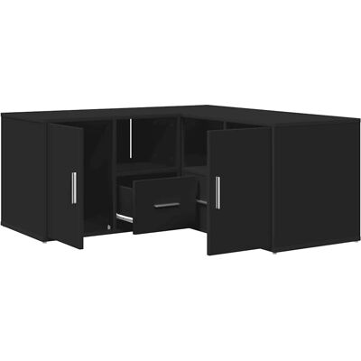 Étagère d'angle vidaXL - 160x40x45 cm Bois multistrat Noir - Publicité Étagère d'angle vidaXL - 160x40x45 cm Bois multistrat Noir - Publicité