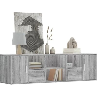 vidaXL Hoekkast Grijs Sonoma 160x40x45 cm - Boekenkast - Hoekmeubel vidaXL Hoekkast Grijs Sonoma 160x40x45 cm - Boekenkast - Hoekmeubel