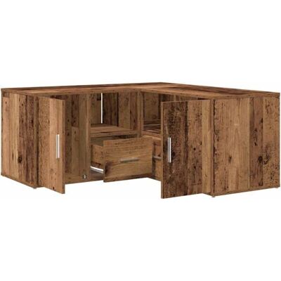vidaXL - Corner Shelf Unit - Old Wood - 160x40x45 cm vidaXL - Corner Shelf Unit - Old Wood - 160x40x45 cm