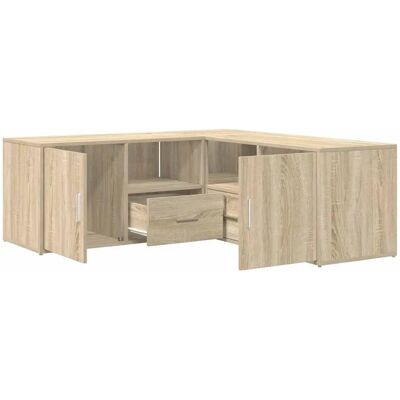 vidaXL Hoekkast Sonoma Eiken - 200x40x45 cm - Hoekplank vidaXL Hoekkast Sonoma Eiken - 200x40x45 cm - Hoekplank