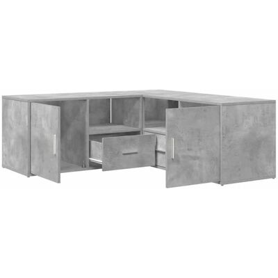 vidaXL Hoekkast Beton Grijs - Hoekplank Boekenkast vidaXL Hoekkast Beton Grijs - Hoekplank Boekenkast