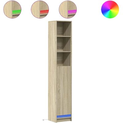 vidaXL Sonoma Eiche LED Highboard - Wohnzimmer Sideboard vidaXL Sonoma Eiche LED Highboard - Wohnzimmer Sideboard