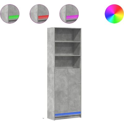 vidaXL Highboard mit LED Betonggrau 69x32,5x200 cm - Sideboard vidaXL Highboard mit LED Betonggrau 69x32,5x200 cm - Sideboard