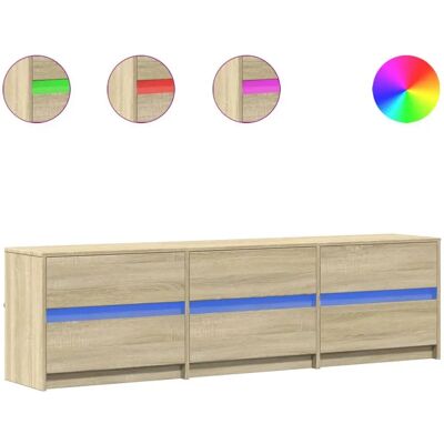 vidaXL Sonoma Eiche TV-Schrank - LED Beleuchtung - 180x34x50 cm vidaXL Sonoma Eiche TV-Schrank - LED Beleuchtung - 180x34x50 cm