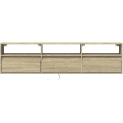 VidaXL 3307942 Sonoma Oak Wall-Mounted TV Cabinet with LED VidaXL 3307942 Sonoma Oak Wall-Mounted TV Cabinet with LED