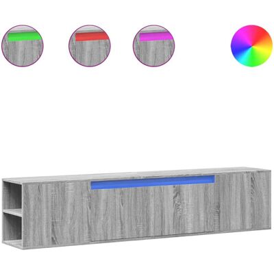 vidaXL 3307959 Seinälle kiinnitettävä TV-kaappi LED-valoilla - TV-kaappi vidaXL 3307959 Seinälle kiinnitettävä TV-kaappi LED-valoilla - TV-kaappi