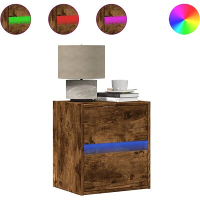vidaXL Eichen Nachttisch mit LED-Lichtern - Nachttisch vidaXL Eichen Nachttisch mit LED-Lichtern - Nachttisch