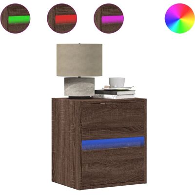 Table de nuit murale vidaXL avec éclairage LED - Publicité Table de nuit murale vidaXL avec éclairage LED - Publicité