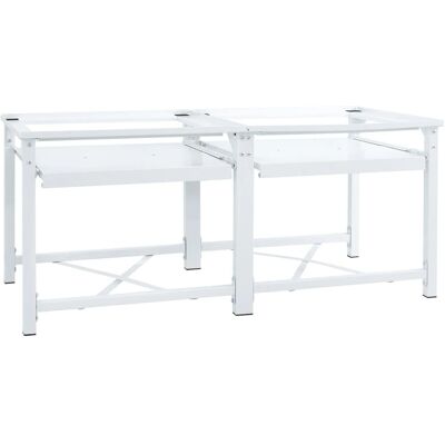 vidaXL Support double pour machine à laver blanc - Socle pour lave-linge vidaXL Support double pour machine à laver blanc - Socle pour lave-linge