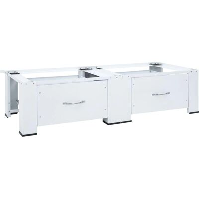 vidaXL Piedestal double pour lave-linge avec tiroirs - Support lave-linge - Publicité vidaXL Piedestal double pour lave-linge avec tiroirs - Support lave-linge - Publicité