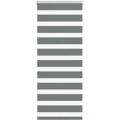vidaXL Zebrarollo - 55x100 cm Stoffbreite 50,9 cm Polyester Grau - Fensterdekoration vidaXL Zebrarollo - 55x100 cm Stoffbreite 50,9 cm Polyester Grau - Fensterdekoration