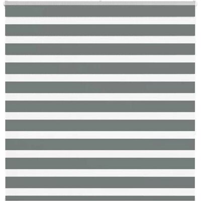 vidaXL Zebra-Rollo Dunkelgrau 145x150cm Stoff - Fensterjalousie vidaXL Zebra-Rollo Dunkelgrau 145x150cm Stoff - Fensterjalousie