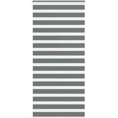 VIDAXL Grijze zebra rolgordijn - Raamdecoratie VIDAXL Grijze zebra rolgordijn - Raamdecoratie