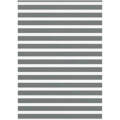 vidaXL Zebra Rolgordijn - Polyester Donkergrijs vidaXL Zebra Rolgordijn - Polyester Donkergrijs
