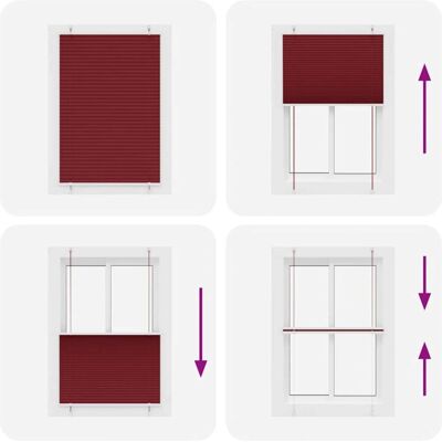 vidaXL Bordeauxrot Polyester Plissee - Fensterstore vidaXL Bordeauxrot Polyester Plissee - Fensterstore