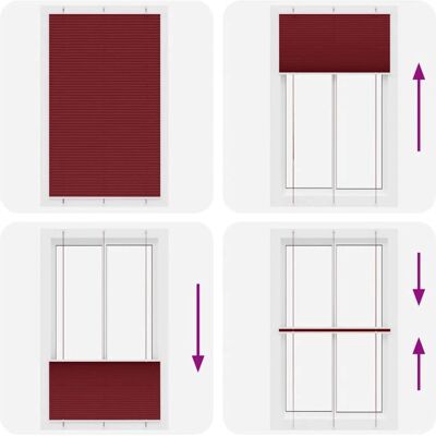 vidaXL Plissee - Polyester Bordeauxrot - Sicht- und Sonnenschutz vidaXL Plissee - Polyester Bordeauxrot - Sicht- und Sonnenschutz