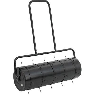 Rouleau de pelouse vidaXL avec pinces d'aération - Acier, 63 L, Noir Rouleau de pelouse vidaXL avec pinces d'aération - Acier, 63 L, Noir