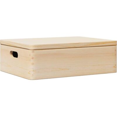 Boîte de rangement en bois vidaXL avec poignées - 40x30x13 cm - Publicité Boîte de rangement en bois vidaXL avec poignées - 40x30x13 cm - Publicité