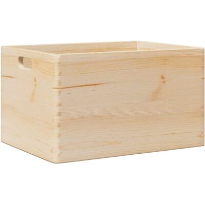 vidaXL Houten Doos met Handgrepen 40x30x23 cm Massief dennenhout Bruin - Opbergdoos vidaXL Houten Doos met Handgrepen 40x30x23 cm Massief dennenhout Bruin - Opbergdoos
