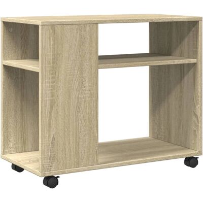 vidaXL Beistelltisch Sonoma Eiche mit Rollen - Beistelltisch vidaXL Beistelltisch Sonoma Eiche mit Rollen - Beistelltisch