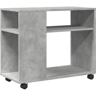 vidaXL 853149 Betonggraue Beistelltisch mit Rollen - Beistelltisch vidaXL 853149 Betonggraue Beistelltisch mit Rollen - Beistelltisch