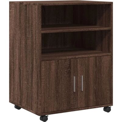 vidaXL Armoire de rangement Chêne marron - 60x48x81 cm - Armoire avec roulettes - Publicité vidaXL Armoire de rangement Chêne marron - 60x48x81 cm - Armoire avec roulettes - Publicité