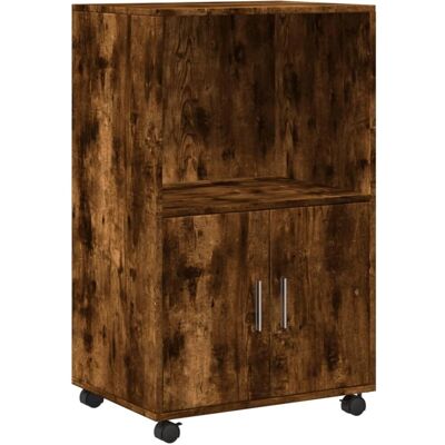 vidaXL Armoire à roulettes bois chêne fumé - Rangement sur roulettes - Publicité vidaXL Armoire à roulettes bois chêne fumé - Rangement sur roulettes - Publicité