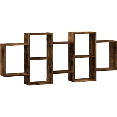 vidaXL Wall Shelf Smoked Oak - Wall Storage - 159x18x65 cm - Durable Engineered Wood vidaXL Wall Shelf Smoked Oak - Wall Storage - 159x18x65 cm - Durable Engineered Wood