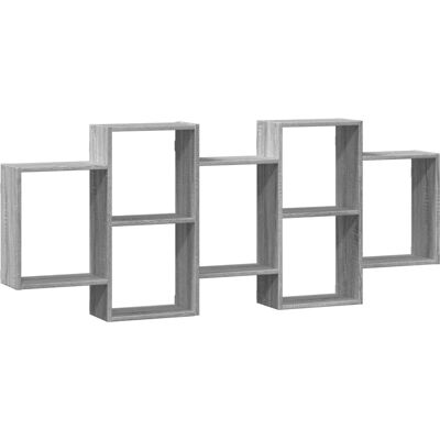 vidaXL Wandregal Grau Sonoma - 159x18x65 cm - Wandaufbewahrung - Langlebiges Spanplattenmaterial vidaXL Wandregal Grau Sonoma - 159x18x65 cm - Wandaufbewahrung - Langlebiges Spanplattenmaterial