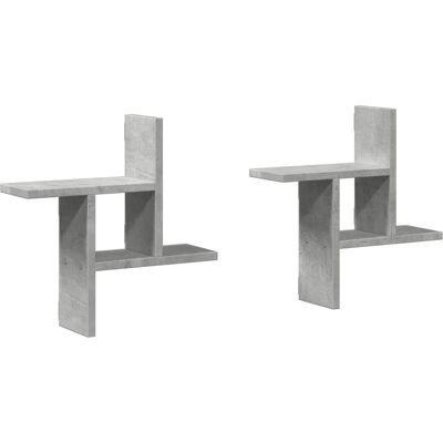 vidaXL Wandplanken 2 st Beton Grijs 38x12x38 cm Spaanplaat - Wandplanken vidaXL Wandplanken 2 st Beton Grijs 38x12x38 cm Spaanplaat - Wandplanken
