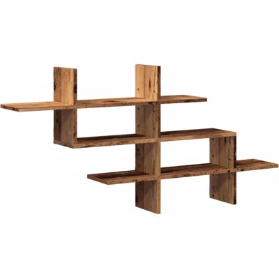 vidaXL Wall Shelf Old Wood 124.5x18x60.5 cm Engineered Wood - Wall Shelf vidaXL Wall Shelf Old Wood 124.5x18x60.5 cm Engineered Wood - Wall Shelf