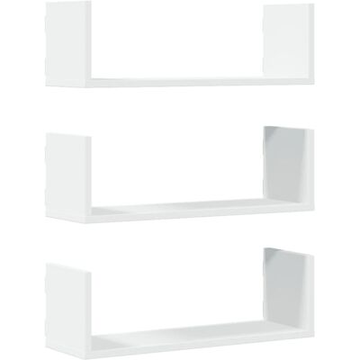 vidaXL Wall Shelves 3 pcs White 58x18x18 cm Engineered Wood - Wall Shelves vidaXL Wall Shelves 3 pcs White 58x18x18 cm Engineered Wood - Wall Shelves