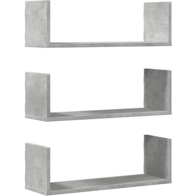 vidaXL Étagères murales - 3 pcs Gris béton 58x18x18 cm Étagères flottantes - Publicité vidaXL Étagères murales - 3 pcs Gris béton 58x18x18 cm Étagères flottantes - Publicité