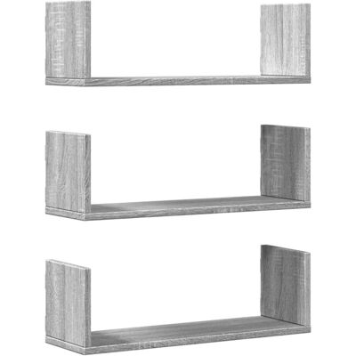 vidaXL Wandregale - 3 Stk. Grau Sonoma - 58x18x18 cm - Holzwerkstoff vidaXL Wandregale - 3 Stk. Grau Sonoma - 58x18x18 cm - Holzwerkstoff