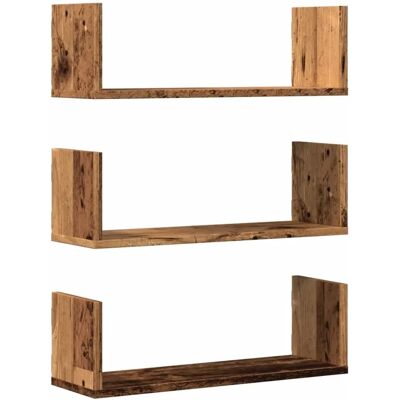 vidaXL Wandregale 3 Stk. Altholz-Optik 58x18x18 cm Holzwerkstoff vidaXL Wandregale 3 Stk. Altholz-Optik 58x18x18 cm Holzwerkstoff