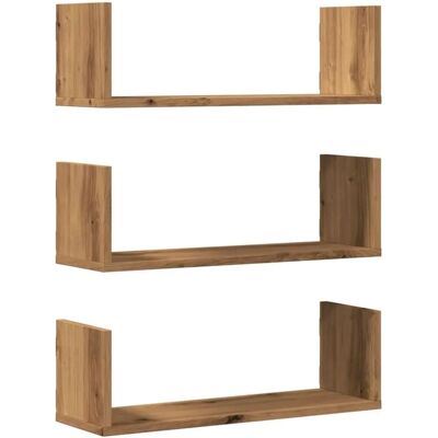 vidaXL Wandregale - Artisan-Eiche - 3 Stk - 58x18x18 cm - Wandregal vidaXL Wandregale - Artisan-Eiche - 3 Stk - 58x18x18 cm - Wandregal
