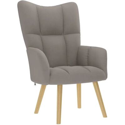 VidaXL Accent Stoel - Ontspannende Grijs Taupe Stof VidaXL Accent Stoel - Ontspannende Grijs Taupe Stof