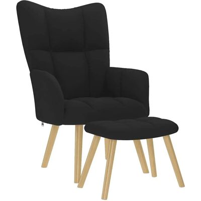 Fauteuil relax avec repose-pieds - noir, VidaXL 4016780 - Publicité Fauteuil relax avec repose-pieds - noir, VidaXL 4016780 - Publicité