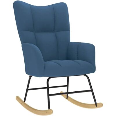 vidaXL Schaukelstuhl Blau Stoff - Rocking Chair vidaXL Schaukelstuhl Blau Stoff - Rocking Chair