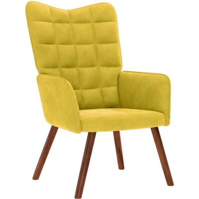 Fauteuil d'accent VidaXL - Jaune - Velours confortable & Structure robuste Fauteuil d'accent VidaXL - Jaune - Velours confortable & Structure robuste
