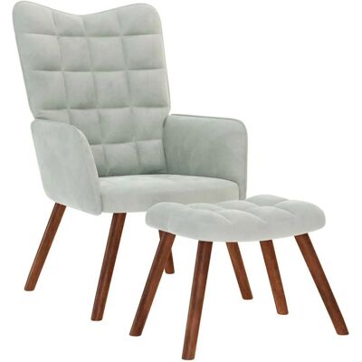 Chaise d'accent VidaXL - Fauteuil relax en velours gris - Publicité Chaise d'accent VidaXL - Fauteuil relax en velours gris - Publicité