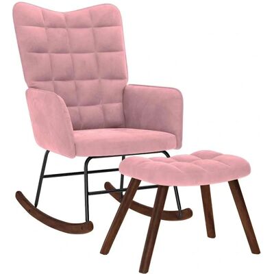 vidaXL Schaukelstuhl - Pink Velvet - Zuhause & Büro Lounge vidaXL Schaukelstuhl - Pink Velvet - Zuhause & Büro Lounge