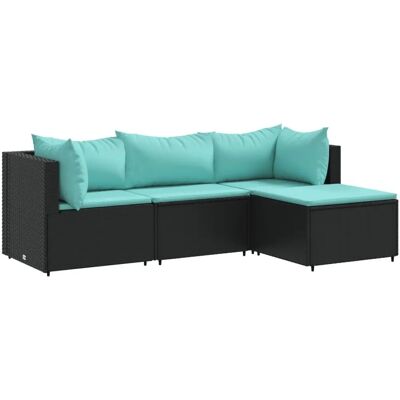 vidaXL Garten-Lounge-Set - Grau - 4-tlg. Gartenset mit Kissen vidaXL Garten-Lounge-Set - Grau - 4-tlg. Gartenset mit Kissen