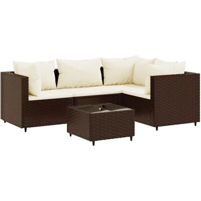 vidaXL Garten-Lounge-Set - Braun, 5-tlg. vidaXL Garten-Lounge-Set - Braun, 5-tlg.