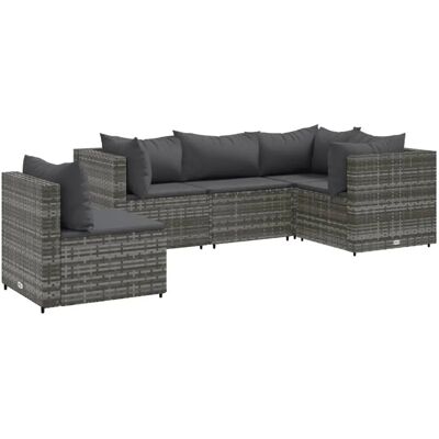 vidaXL 6-teiliges Garten-Lounge-Set mit Kissen Grau vidaXL 6-teiliges Garten-Lounge-Set mit Kissen Grau