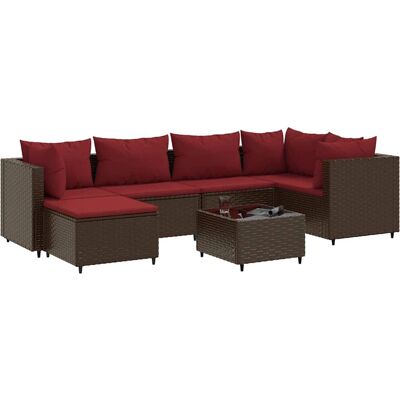 VidaXL Gartenmöbel-Set - Braun und Rot - Lounge im Garten VidaXL Gartenmöbel-Set - Braun und Rot - Lounge im Garten
