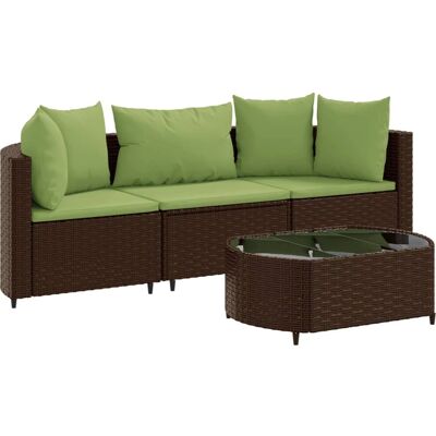 vidaXL Outdoor Möbelset - Schwarz - Garten-Sofagarnitur 4-tlg. vidaXL Outdoor Möbelset - Schwarz - Garten-Sofagarnitur 4-tlg.